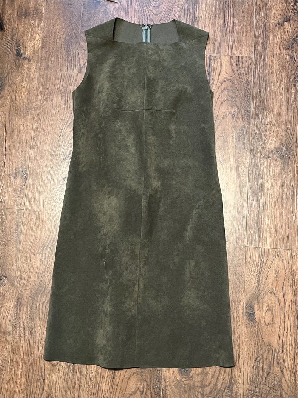 Sleeveless Olive Green Shift Dress